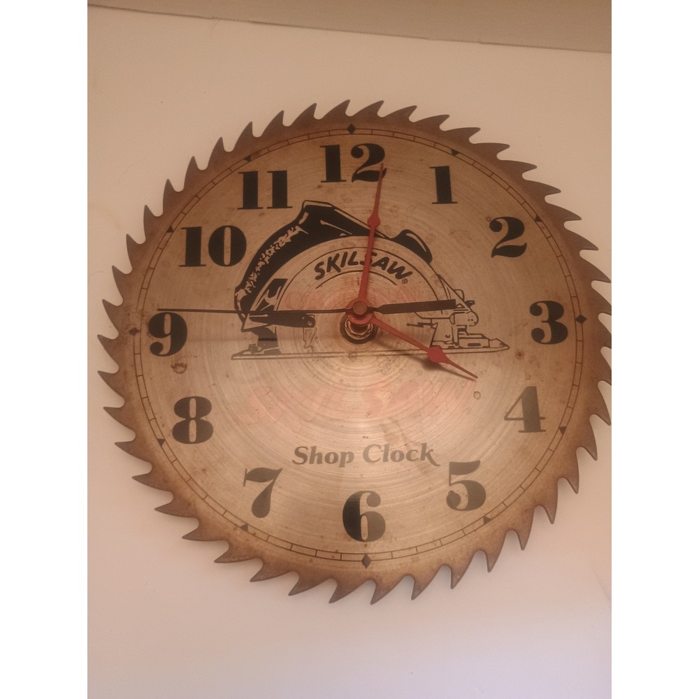 Unique Vintage 10" Skillsaw Shop Clock Battery Operated - Not Working Needs...